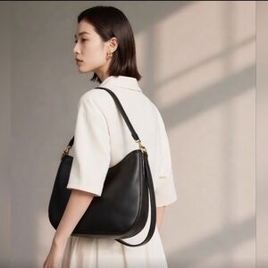 Coach Soft Tabby Hobo Black Leather Shoulder Bag